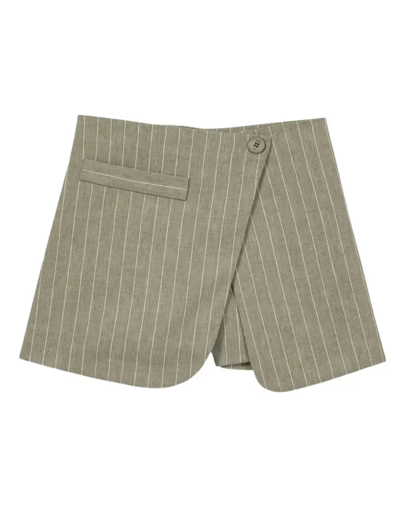 Maje button striped shorts - Grau Grau