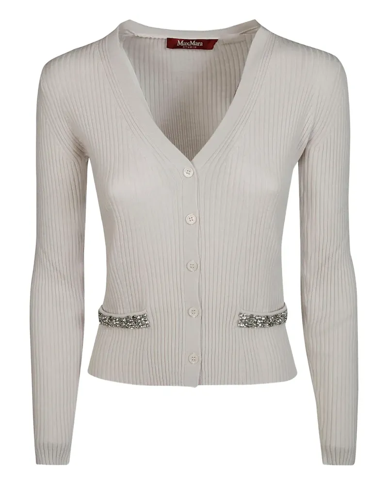 Max Mara Cardigan mit Kristallverzierung - Nude Nude