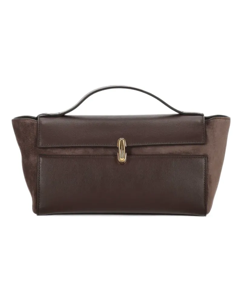 SAVETTE Tote Bag mit Wildledereinsätzen - Braun Braun