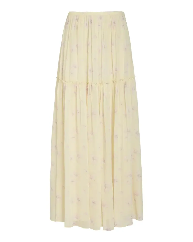 LoveShackFancy Positano pleated skirt - Gelb Gelb