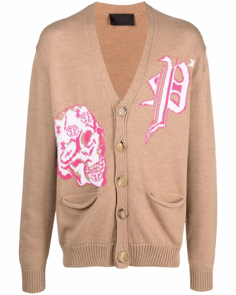 Philipp Plein Cardigan aus Merinowolle - Nude Nude