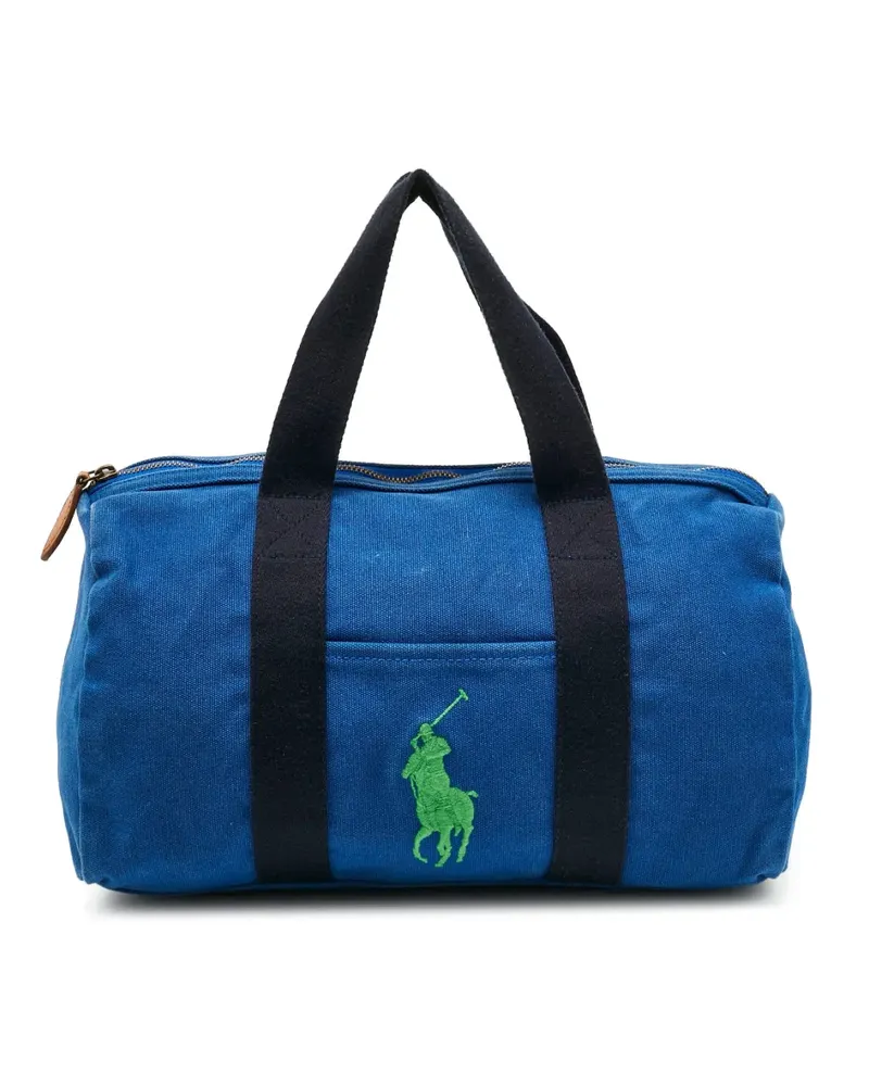 Ralph Lauren embroidery canvas duffle bag - Blau Blau