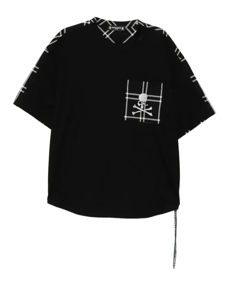 Mastermind Japan Kariertes T-Shirt - Schwarz Schwarz
