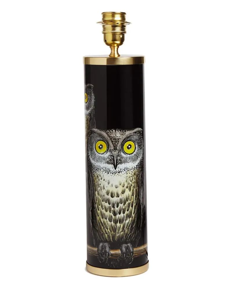 Fornasetti Lampenfuß mit Eulen-Motiv - Schwarz Schwarz