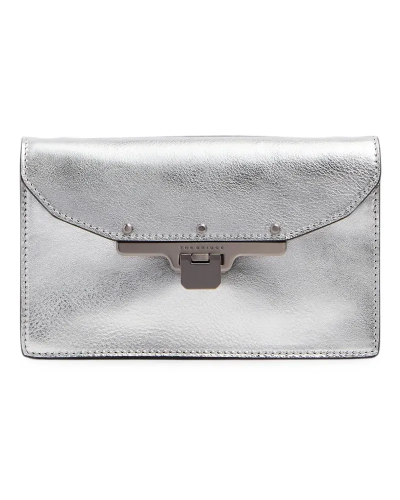 The Bridge laminated-leather crossbody bag - Silber Silber