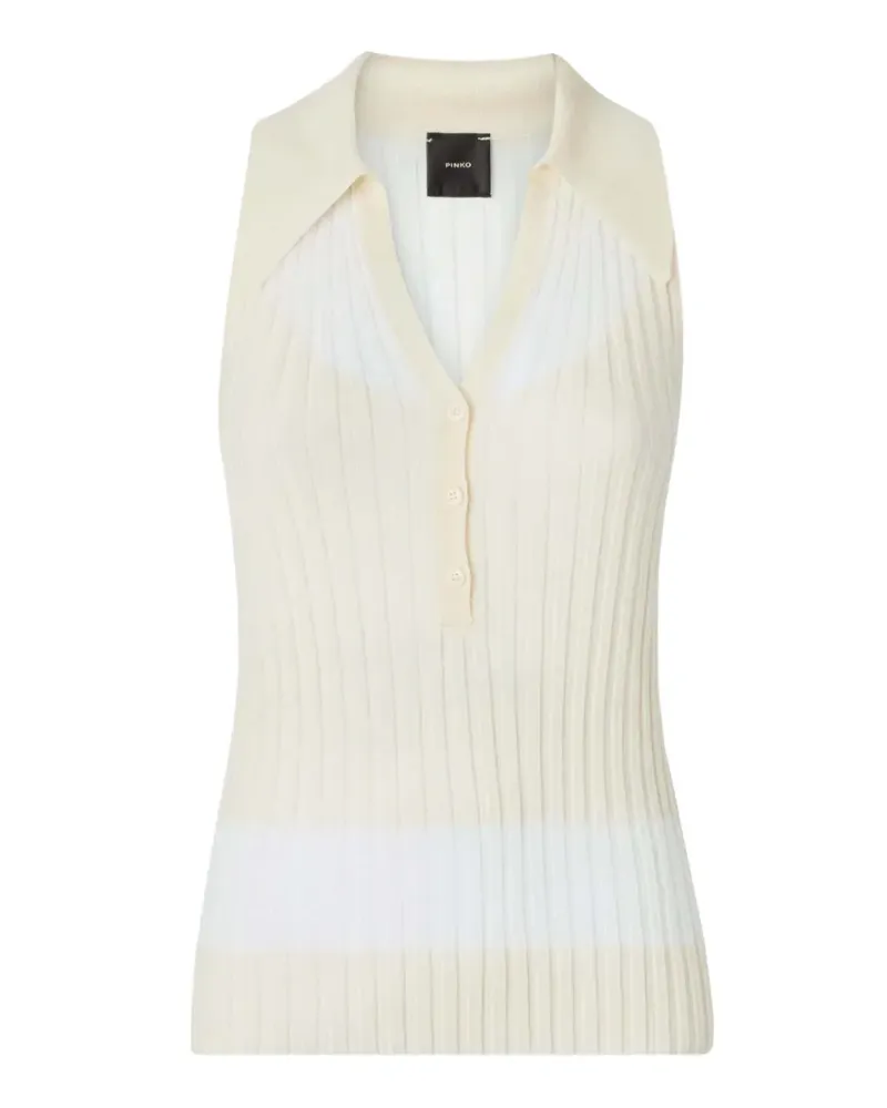 Pinko Geripptes Poloshirt - Nude Nude