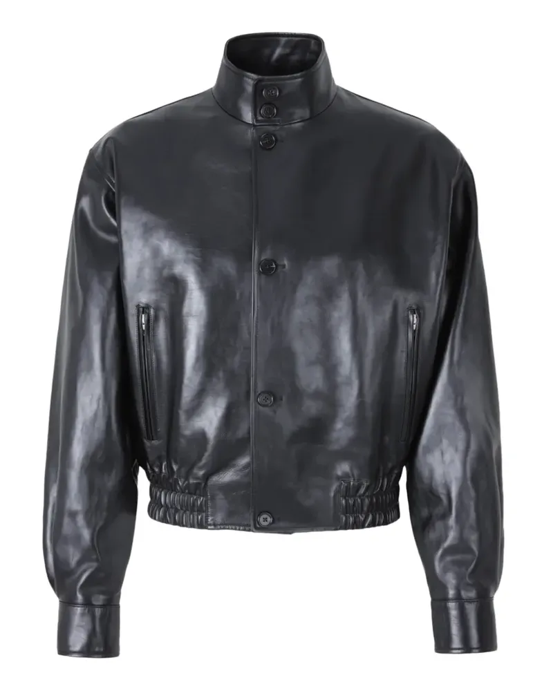 Jil Sander Klassische Lederjacke - Schwarz Schwarz