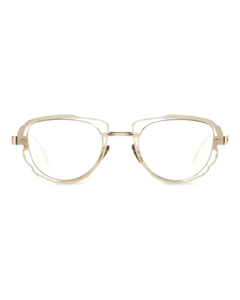 KUBORAUM Runde Brille mit Cut-Out - Gold Gold
