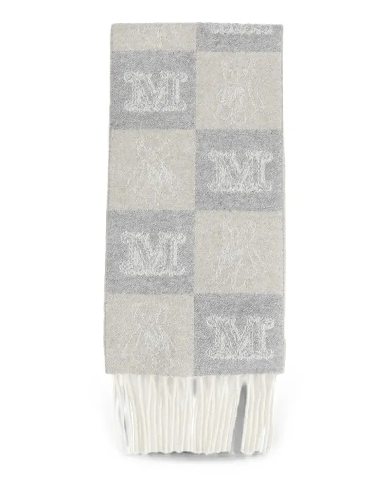 Max Mara Karierter Schal mit Monogramm - Grau Grau