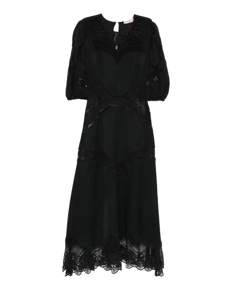 Twin-Set crew-neck midi dress - Schwarz Schwarz