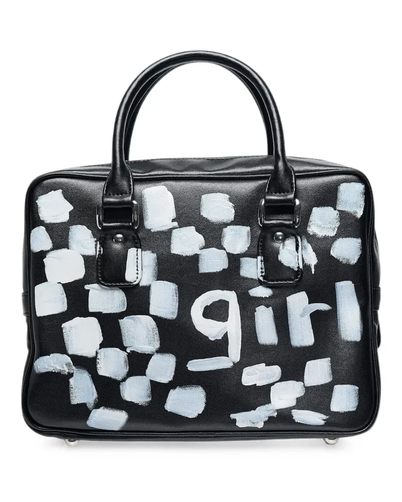 Comme des Garçons slogan-print tote bag - Schwarz Schwarz