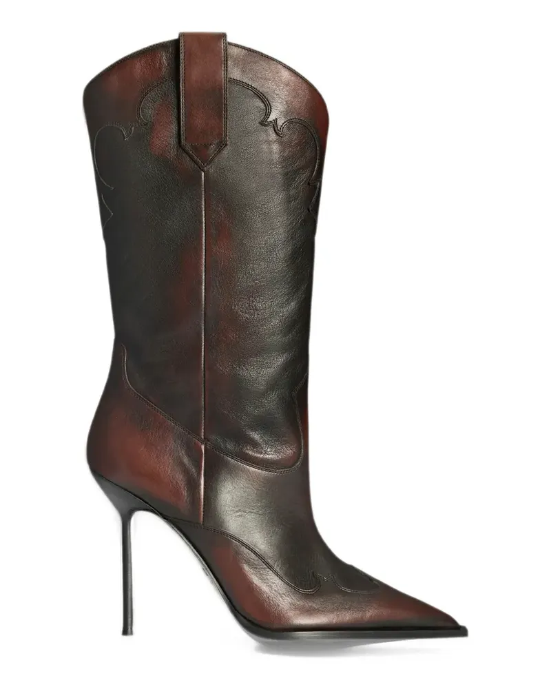 Paris Texas Lidia Westernstiefel aus Leder mit Absatz - Braun Braun