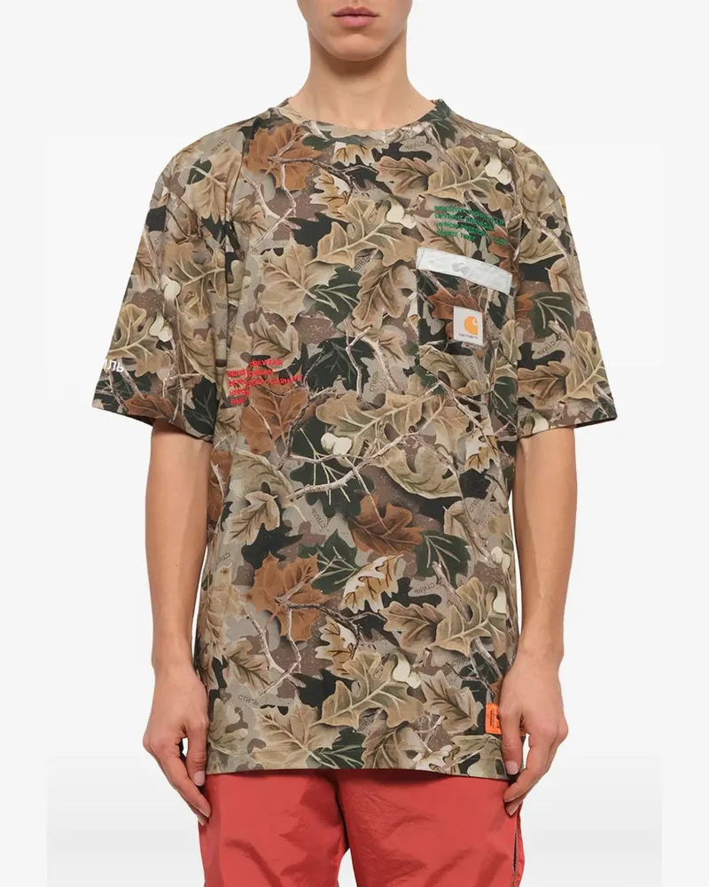 Heron Preston T-Shirt mit Blatt-Print - Grün Grün