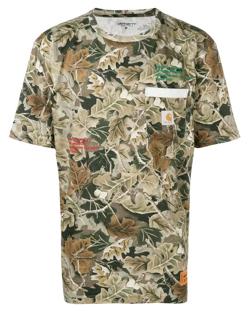 Heron Preston T-Shirt mit Blatt-Print - Grün Grün