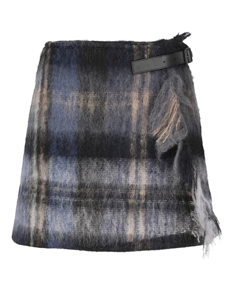 Loewe Karierter Rock mit Schnallendetail - Blau Blau