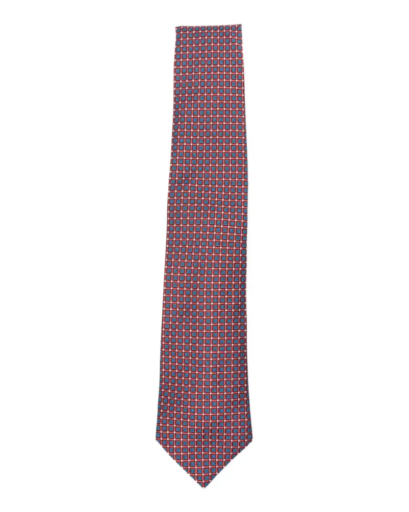 Kiton geometric-print tie - Rot Rot