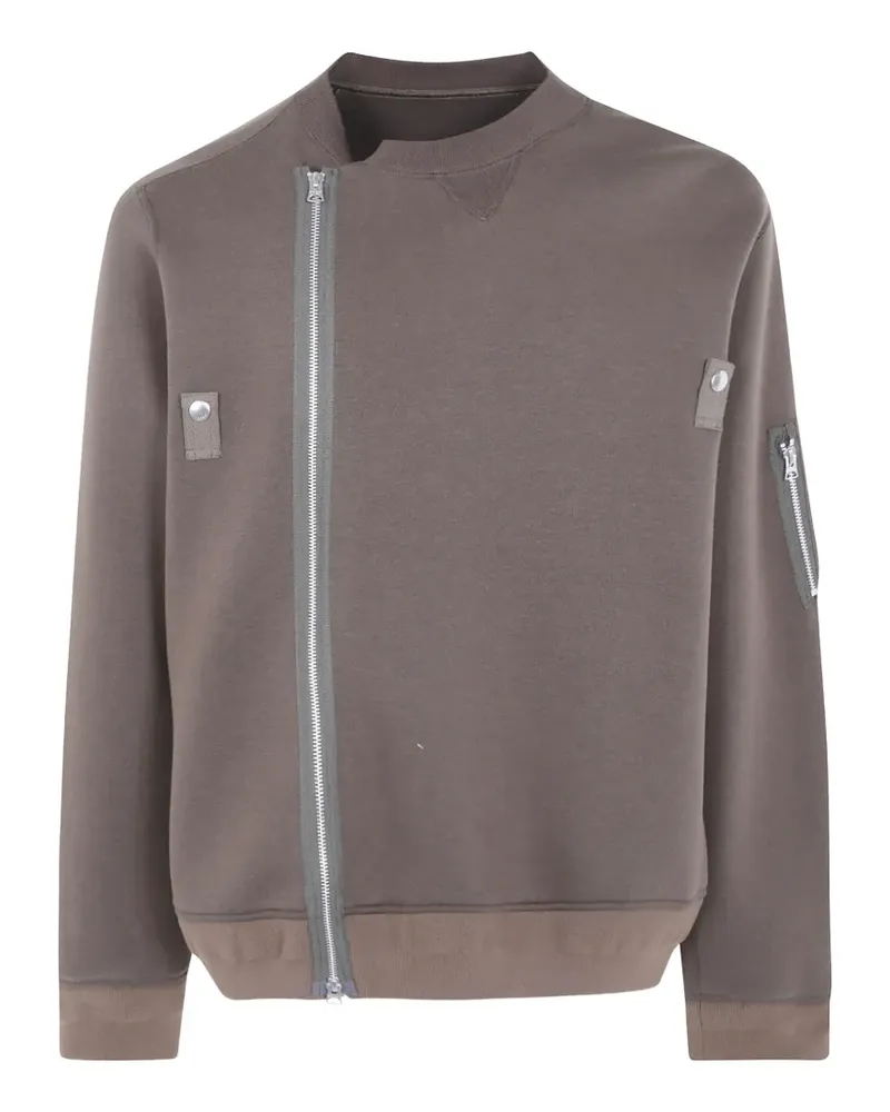 Sacai Sweatshirt mit Reißverschluss - Braun Braun