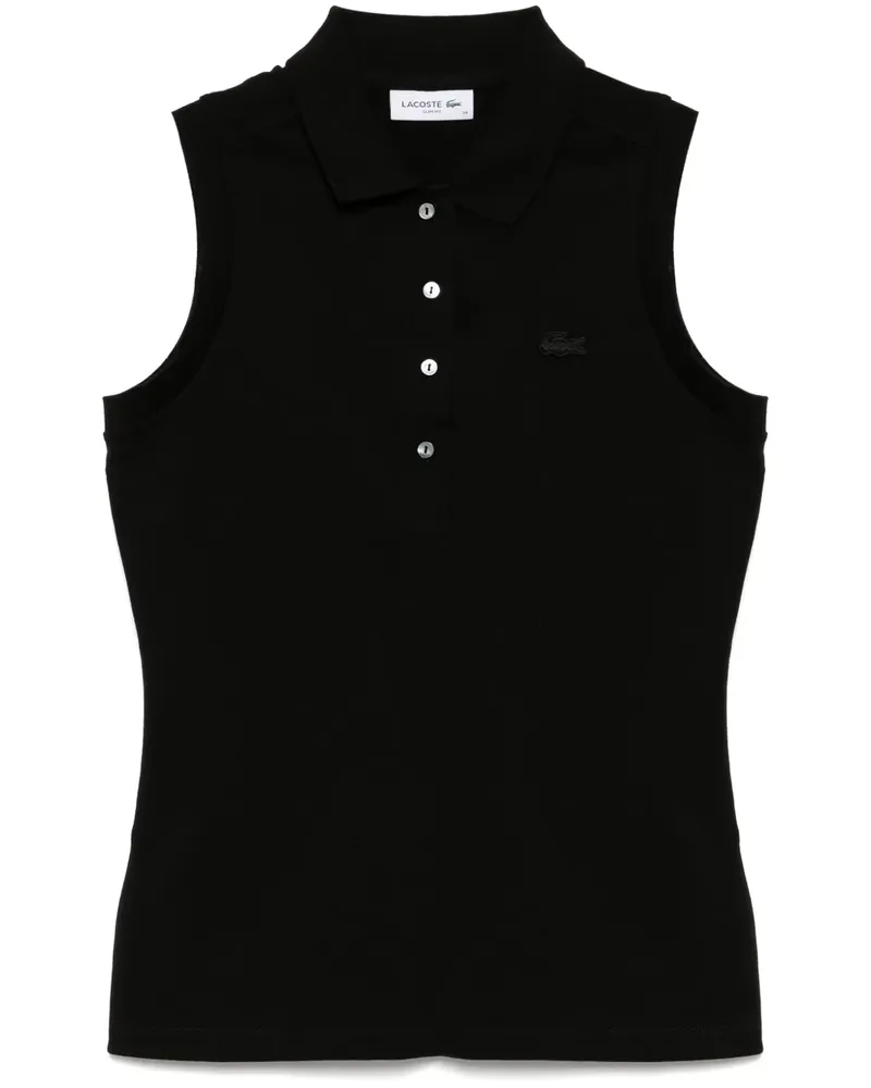 Lacoste Trägershirt mit Logo-Patch - Schwarz Schwarz