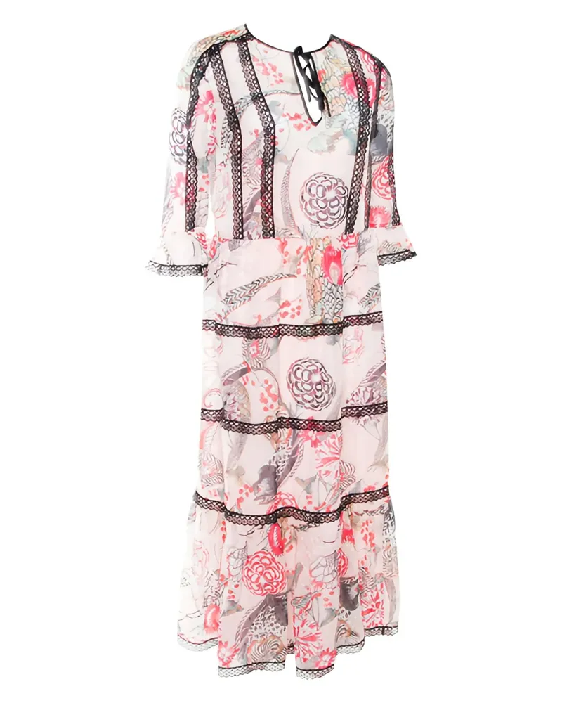 Temperley London Maxikleid mit Blumen-Print - Nude Nude