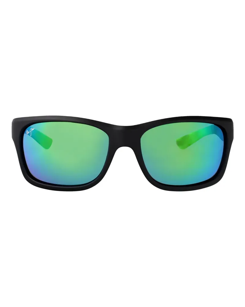 Maui Jim Verspiegelte Rectangle Sonnenbrille - Schwarz Schwarz