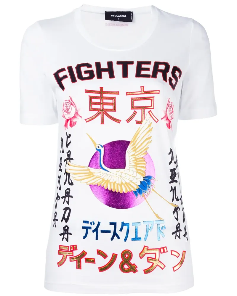 Dsquared2 Fighters' T-Shirt - Weiß Weiß