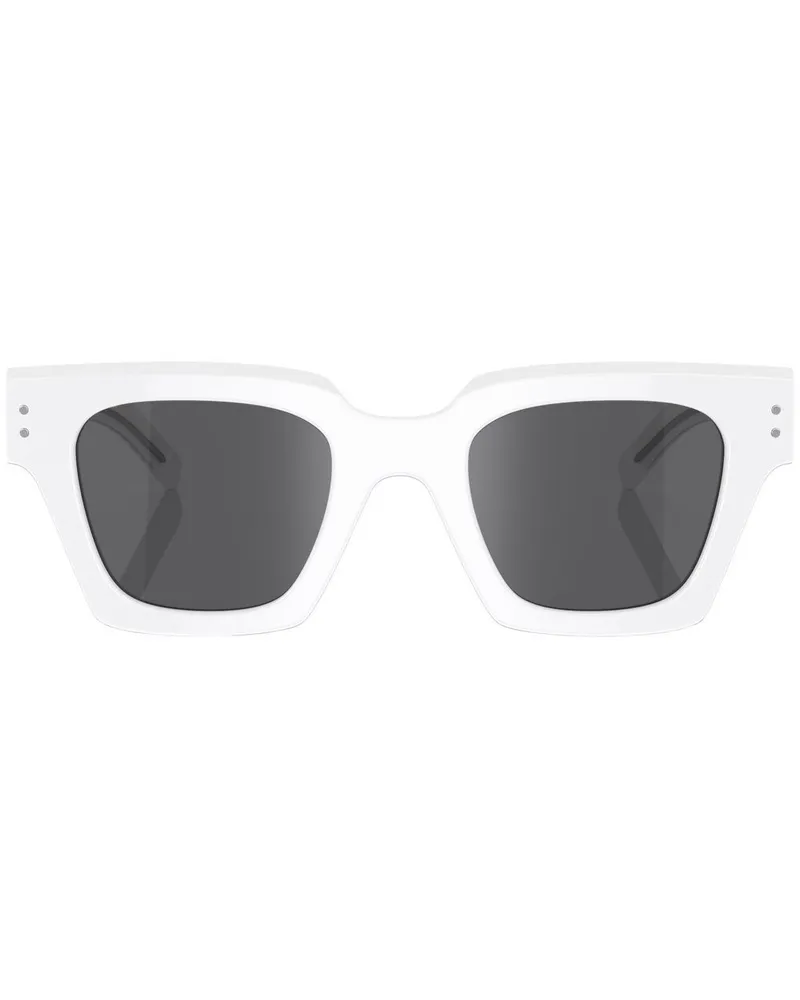 Dolce & Gabbana Sonnenbrille mit eckigem Gestell - Weiß Weiß