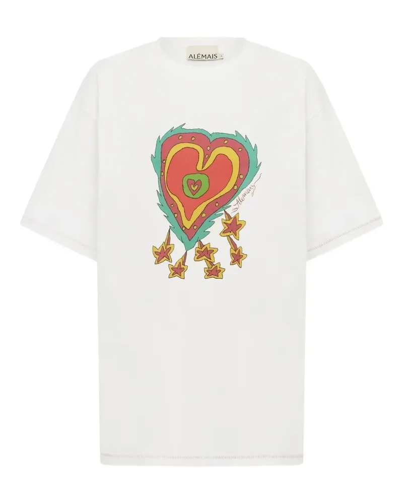 ALEMAIS Contessa heart-print T-shirt - Weiß Weiß