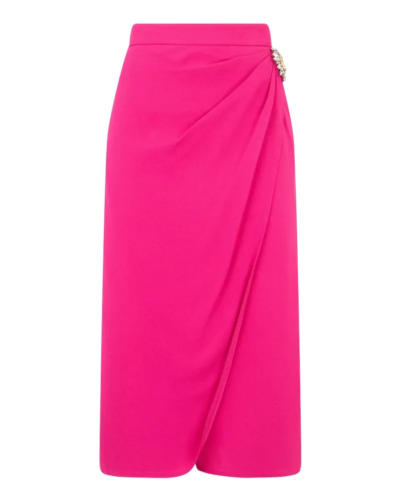 Moschino crystal-embellished draped midi skirt - Rosa Rosa