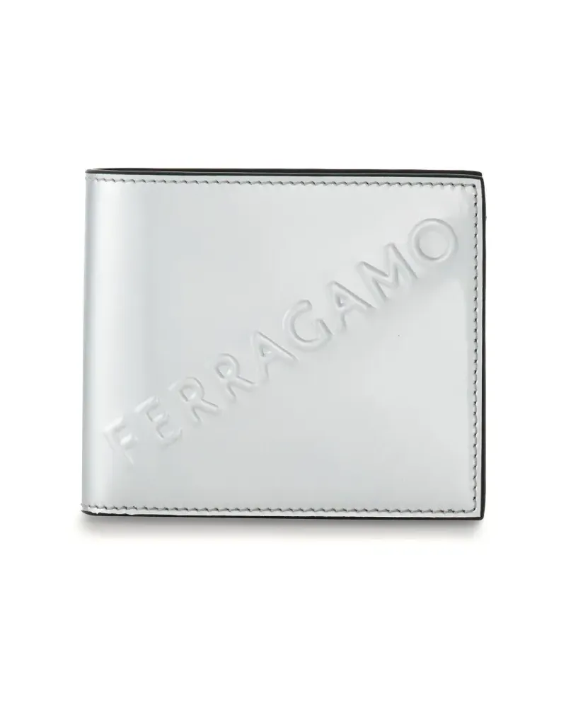 Ferragamo Portemonnaie mit Logo-Prägung - Silber Silber