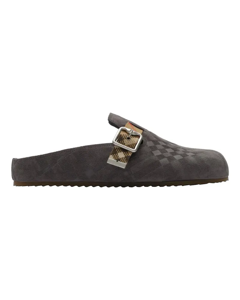 Burberry Check suede Urchin clogs - Grau Grau