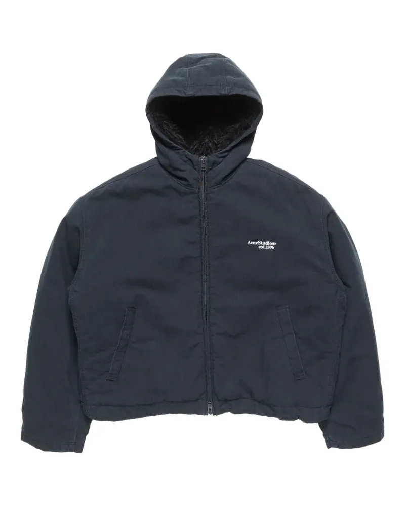 Acne Studios Kapuzenjacke mit Logo-Print - Blau Blau