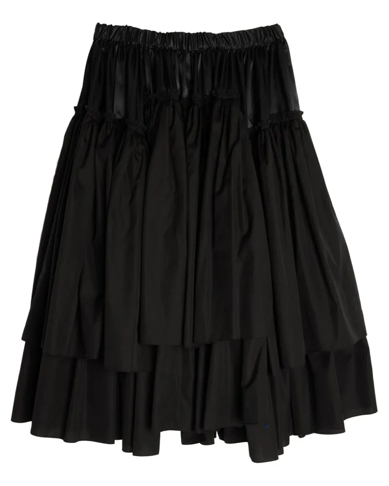 Comme des Garçons Gerüschter Satinrock - Schwarz Schwarz