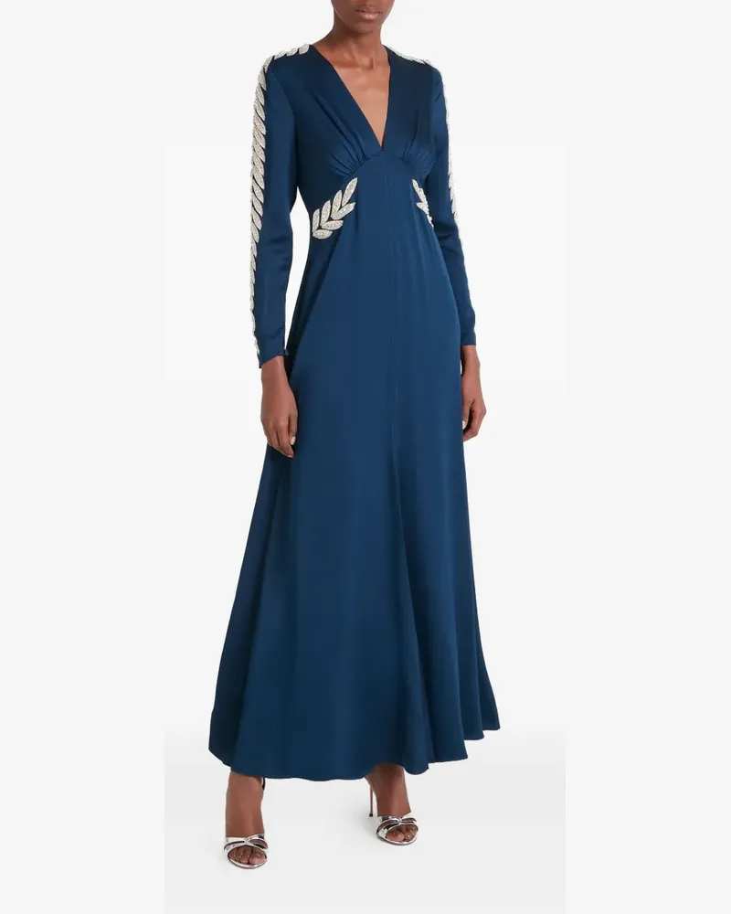 Temperley London Vine Maxikleid mit langen Ärmeln - Blau Blau