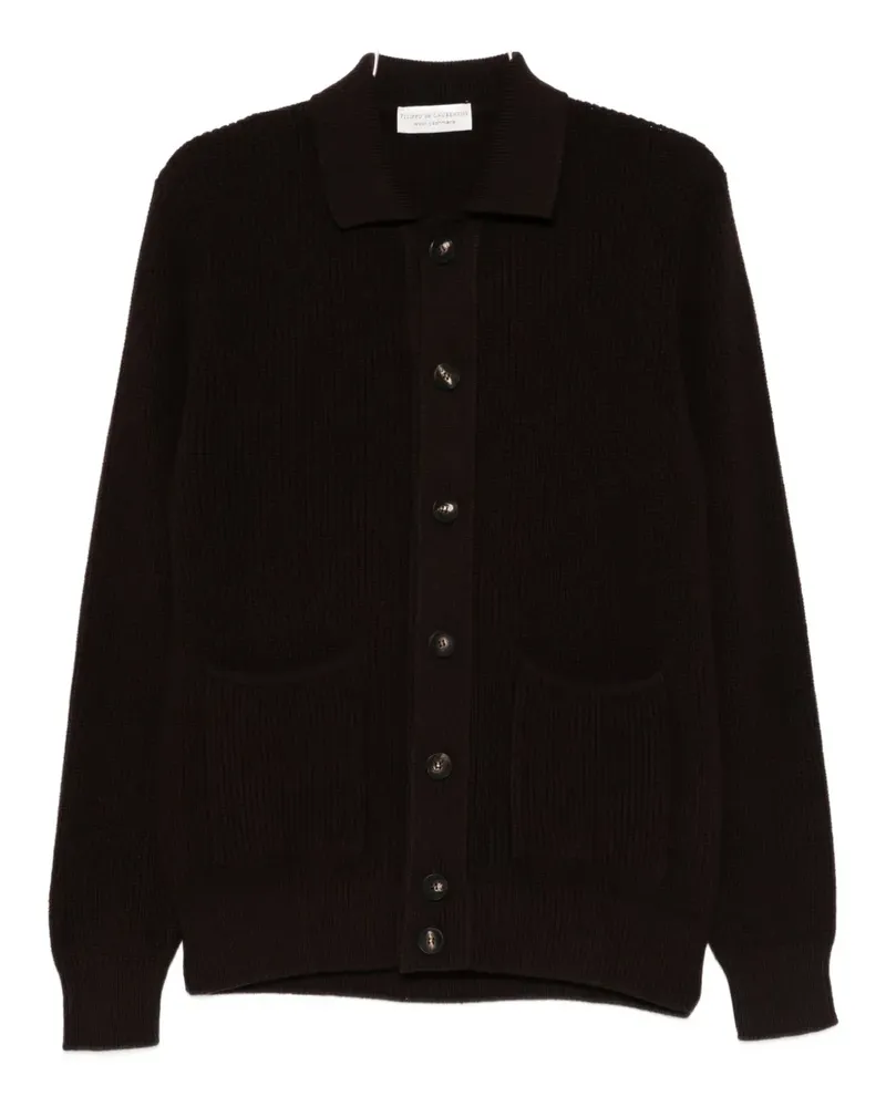 Filippo de Laurentiis button-fastening fisherman-knit cardigan - Braun Braun