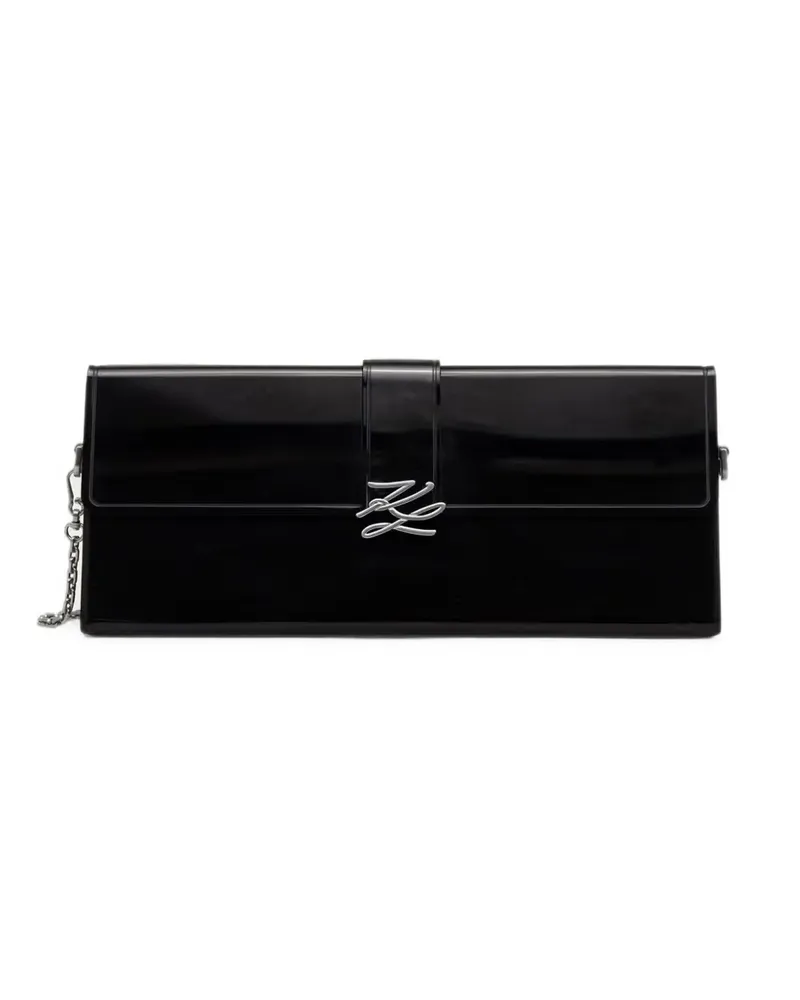 Karl Lagerfeld logo-plaque clutch bag - Schwarz Schwarz