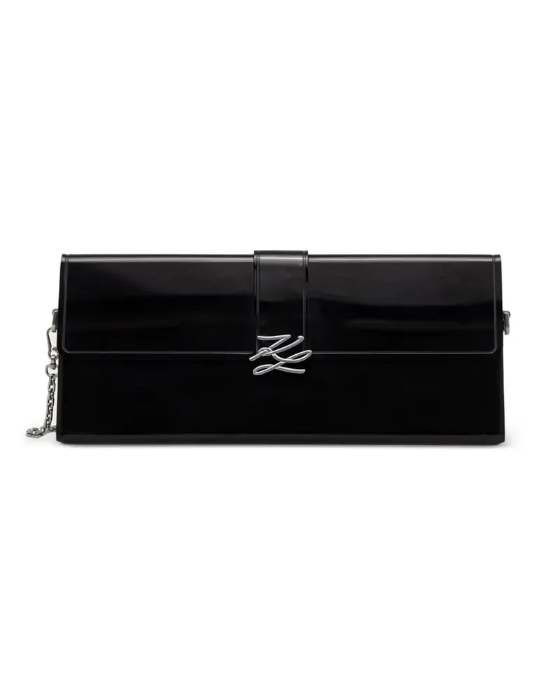 Karl Lagerfeld Clutch mit Logo-Schild - Schwarz Schwarz