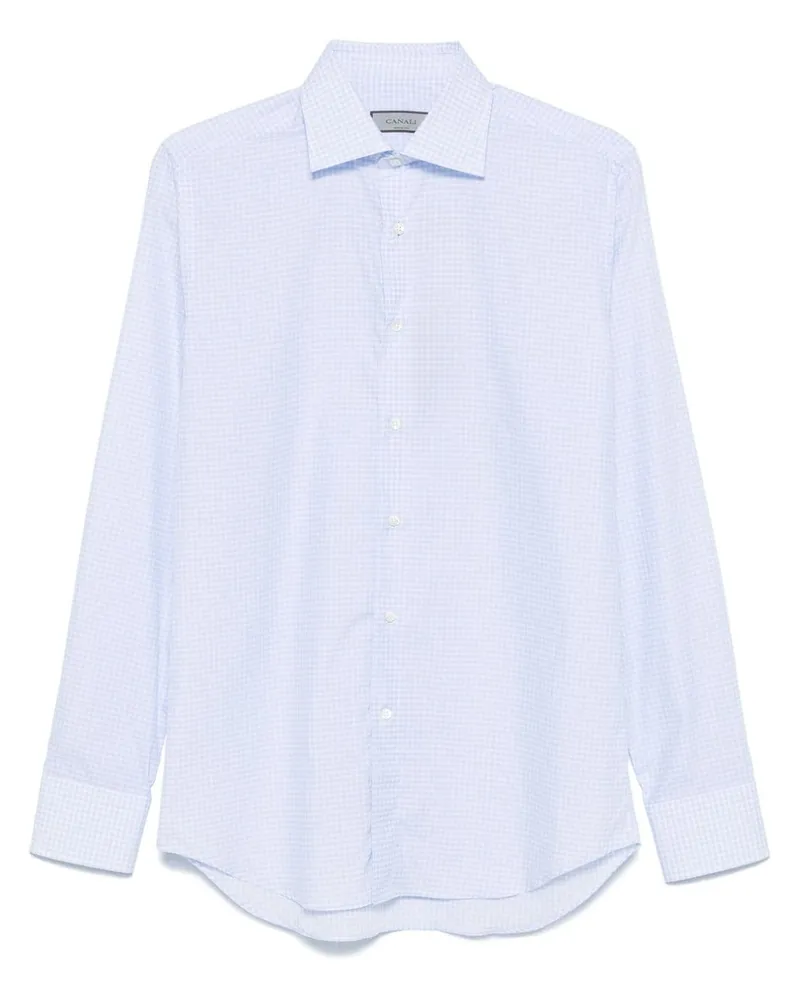Canali Hemd mit Vichy-Karomuster - Blau Blau