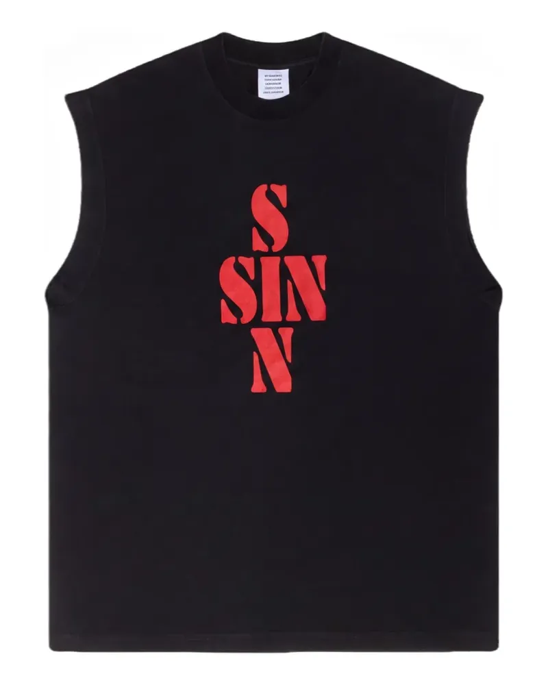 VETEMENTS Sin sleeveless vest - Schwarz Schwarz