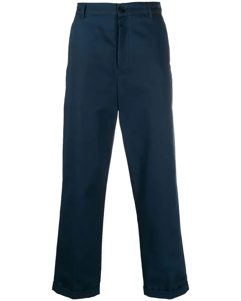 Kenzo Gerade Hose mit Logo-Patch - Blau Blau