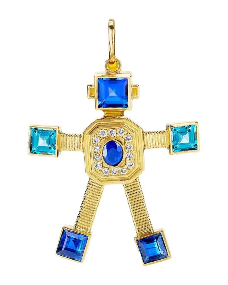 Vans 18kt Van Robot Gelbgoldhalskette mit Anhänger Gold