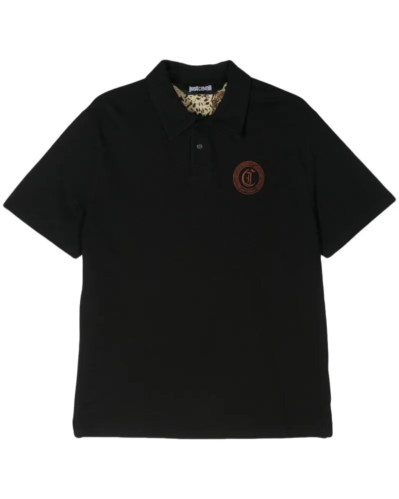 Just Cavalli Poloshirt mit Logo-Stickerei Schwarz