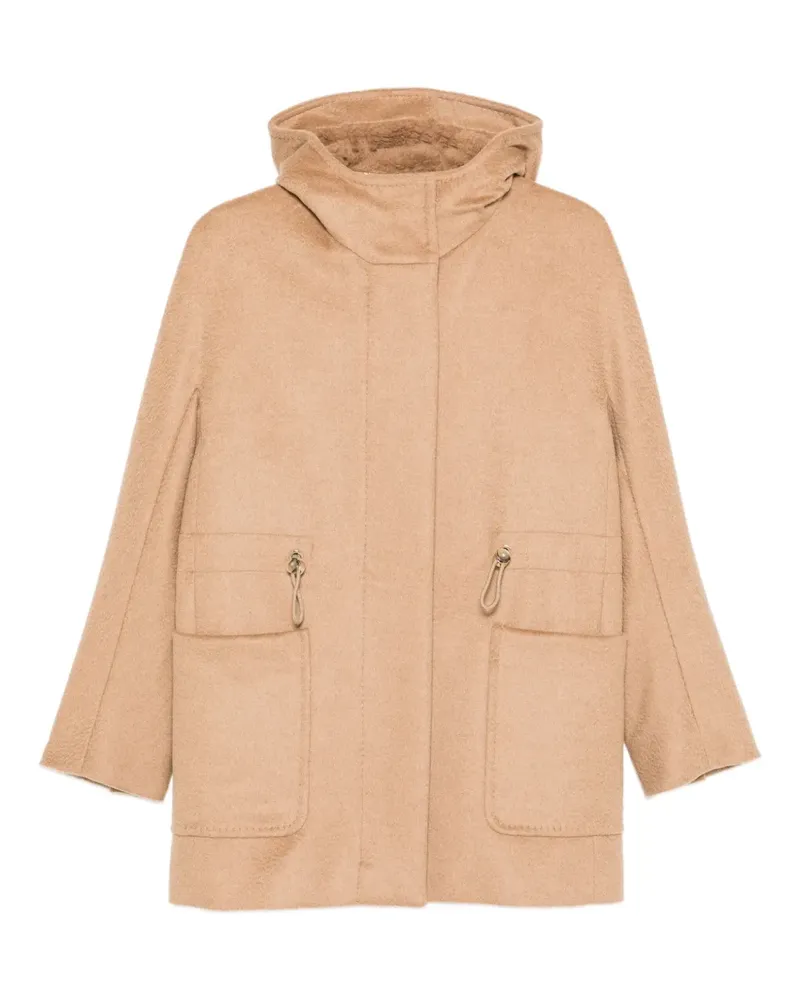 Max Mara drawstring-waist hooded coat - Braun Braun