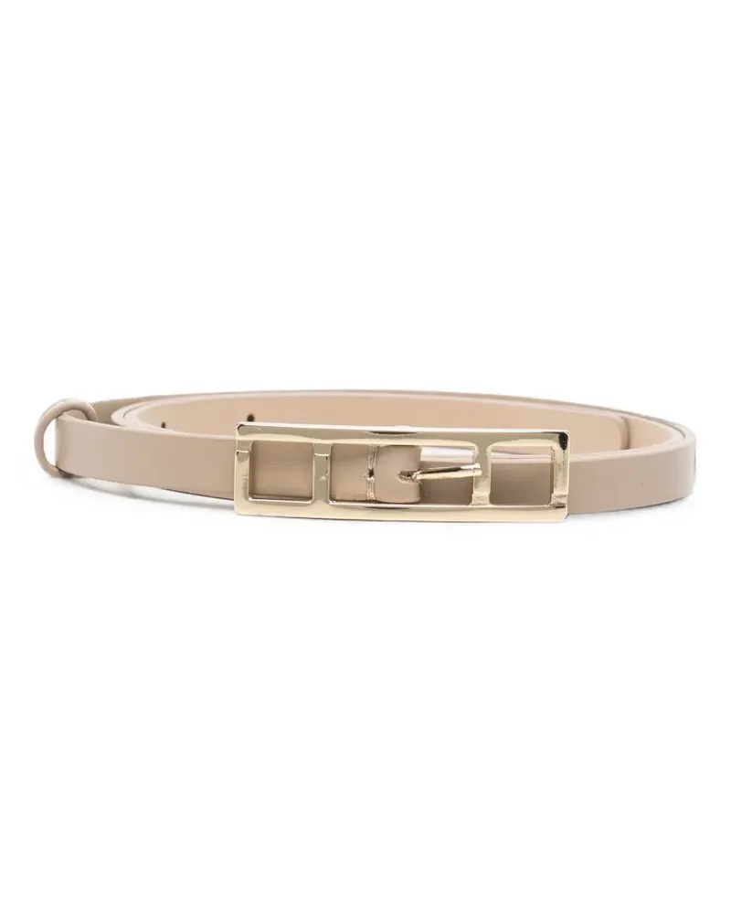 Fabiana Filippi geometric-buckle leather belt - Nude Nude