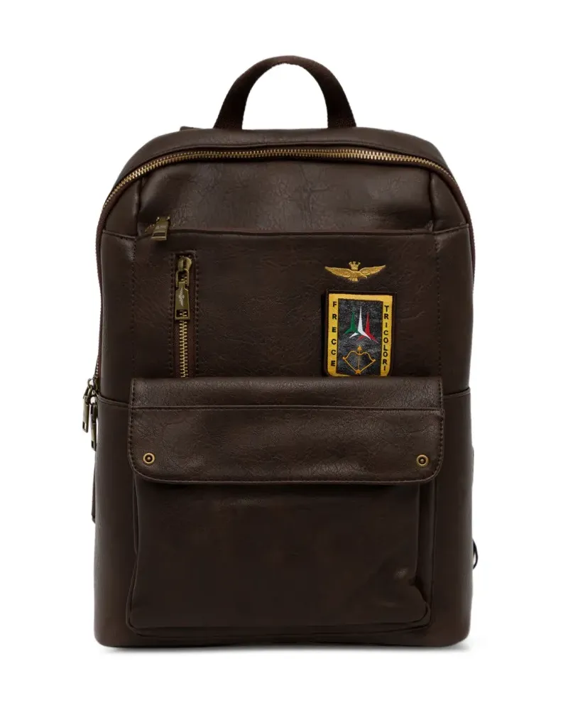Aeronautica Militare Frecce Tricolor Rucksack mit Logo-Patch - Braun Braun