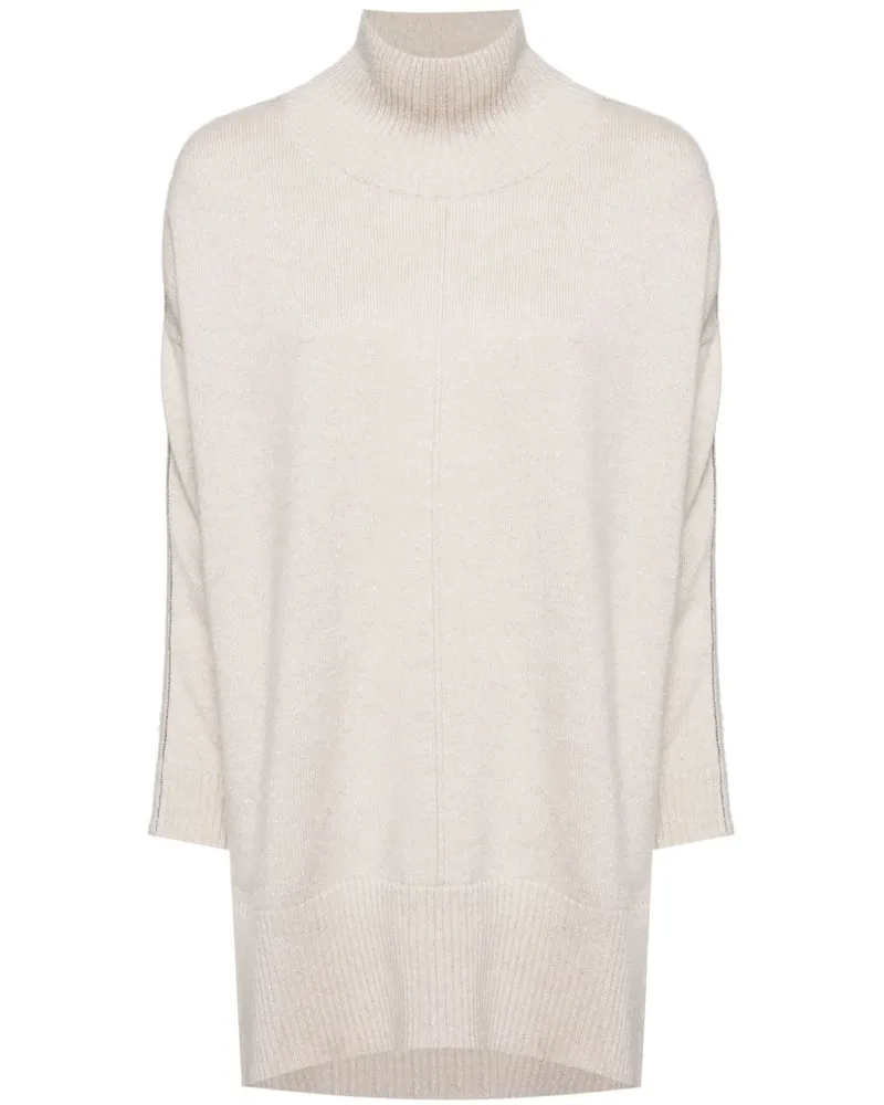 N.Peal Pullover mit Stehkragen - Nude Nude