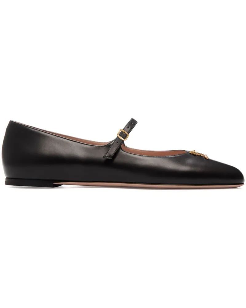 Bally Ballerinas mit Herz-Schild - Schwarz Schwarz
