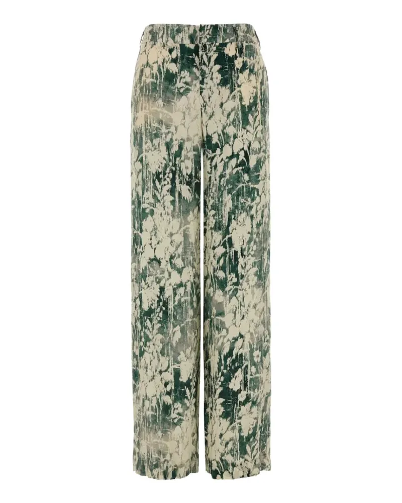PT TORINO printed satin wide-leg trousers - Grün Grün
