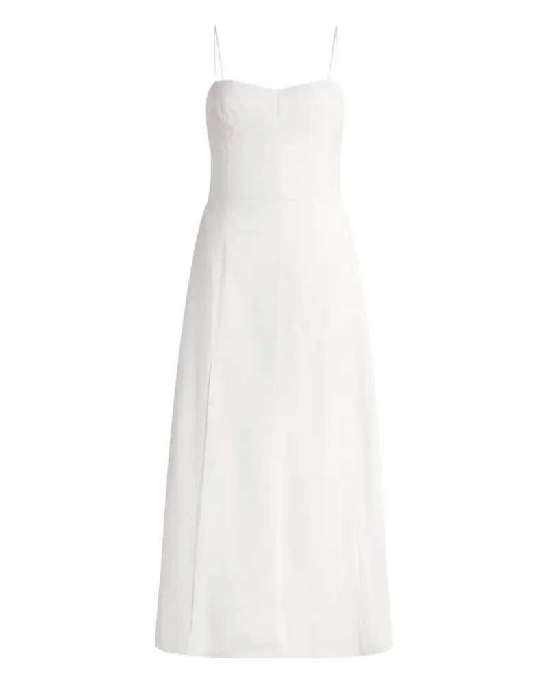 12 STOREEZ Kleid mit Schlitz vorne - Weiß Weiß