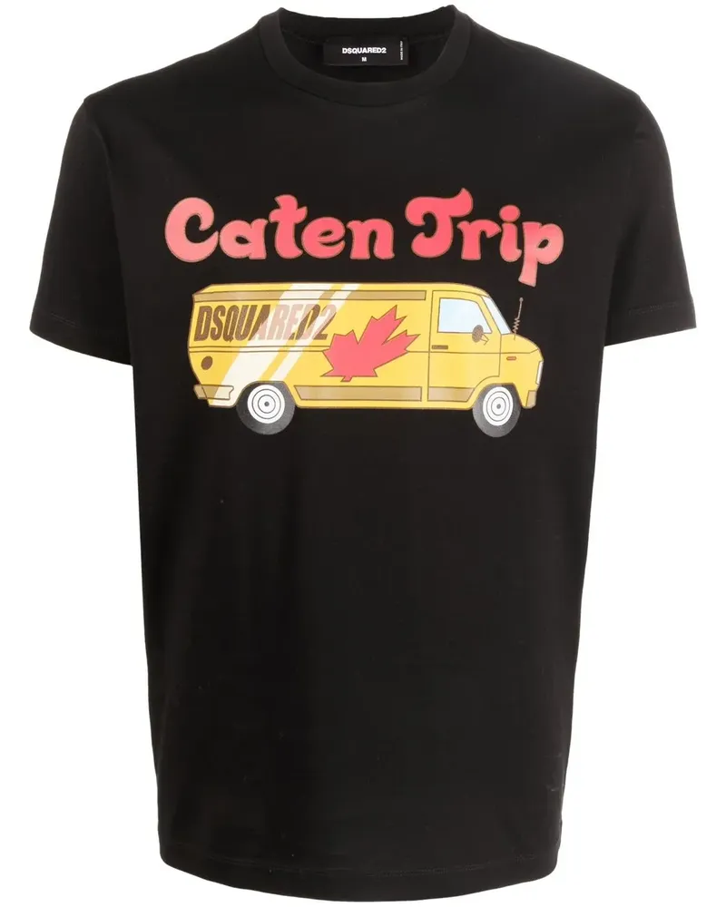 Dsquared2 T-Shirt mit "Caten Trip"-Print - Schwarz Schwarz