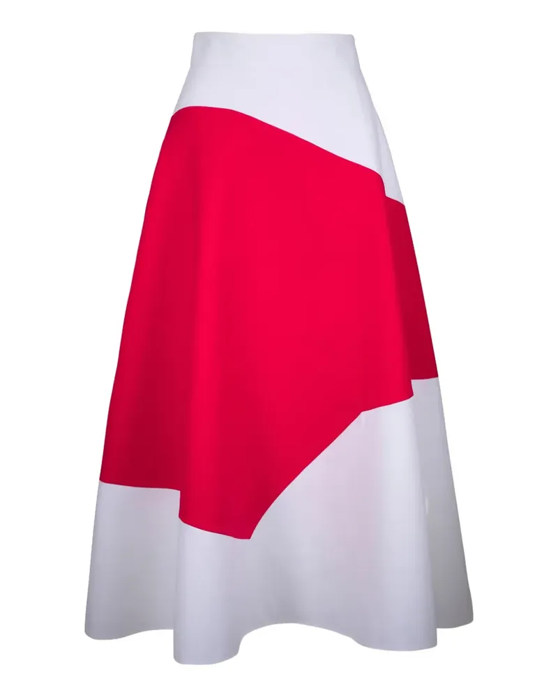 Akris colour-block A-line skirt - Weiß Weiß